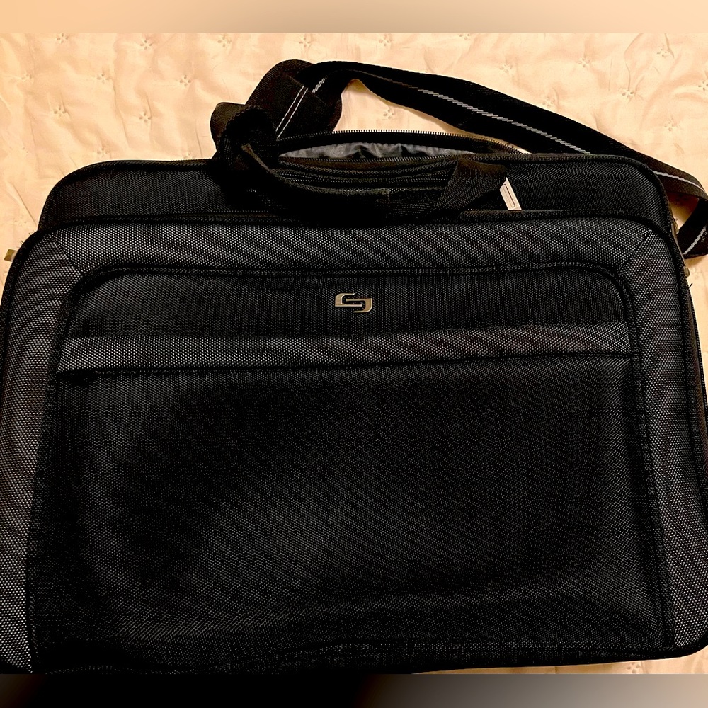 Solo New York Empire 17.3-Inch Laptop Briefcase, TSA Friendly, Black/Grey